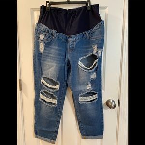 Maternity ripped jeans